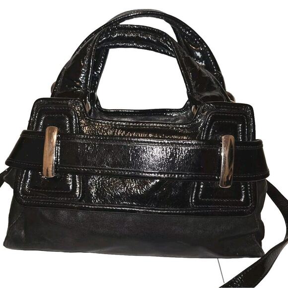 Kooba Black Leather Satchel Shoulder Bag Purse 13"x7"x5" - Picture 8 of 15